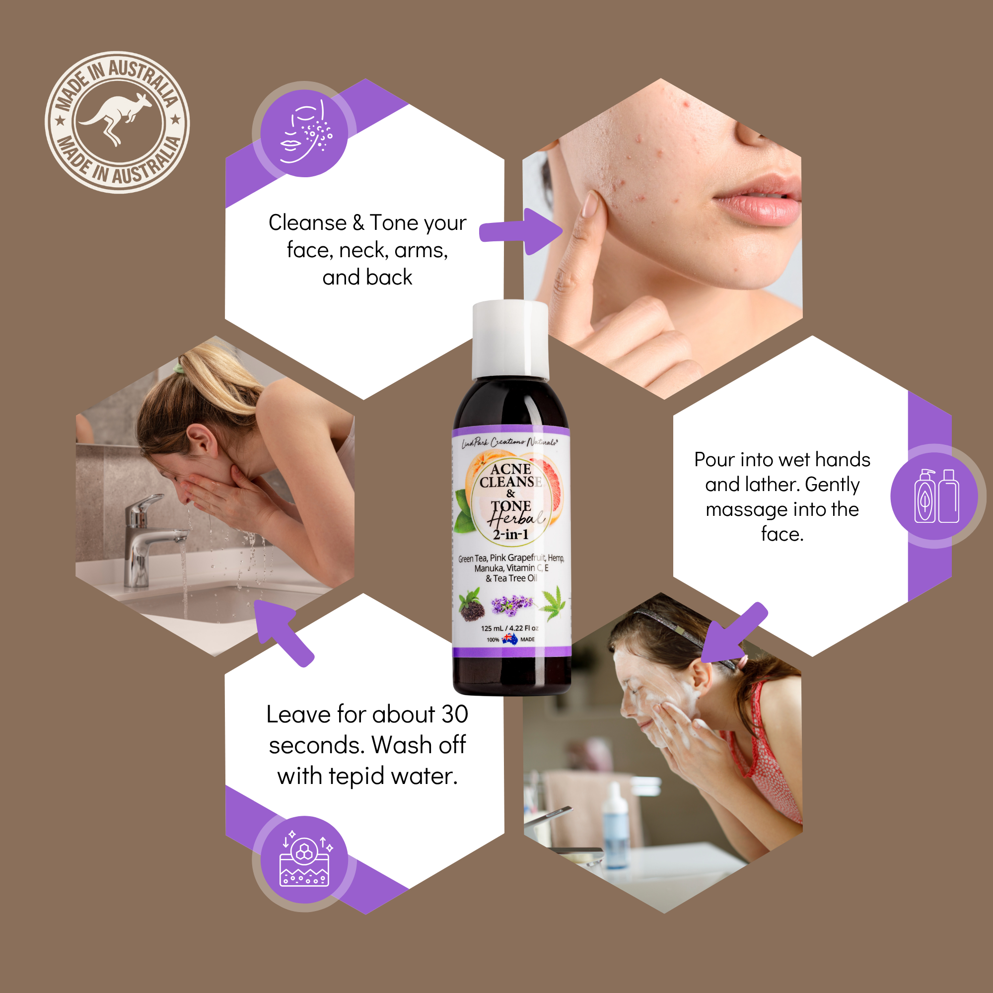 Acne Cleanse & Tone Herbal 2-in-1 (Face Wash) - Image 8