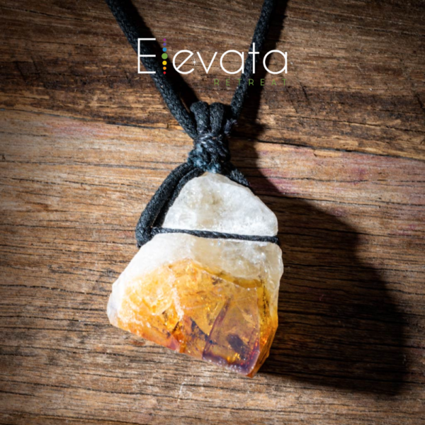 Citrine Crystal Necklace, Scalar Waved