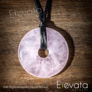 Rose quartz crystal EE medallion
