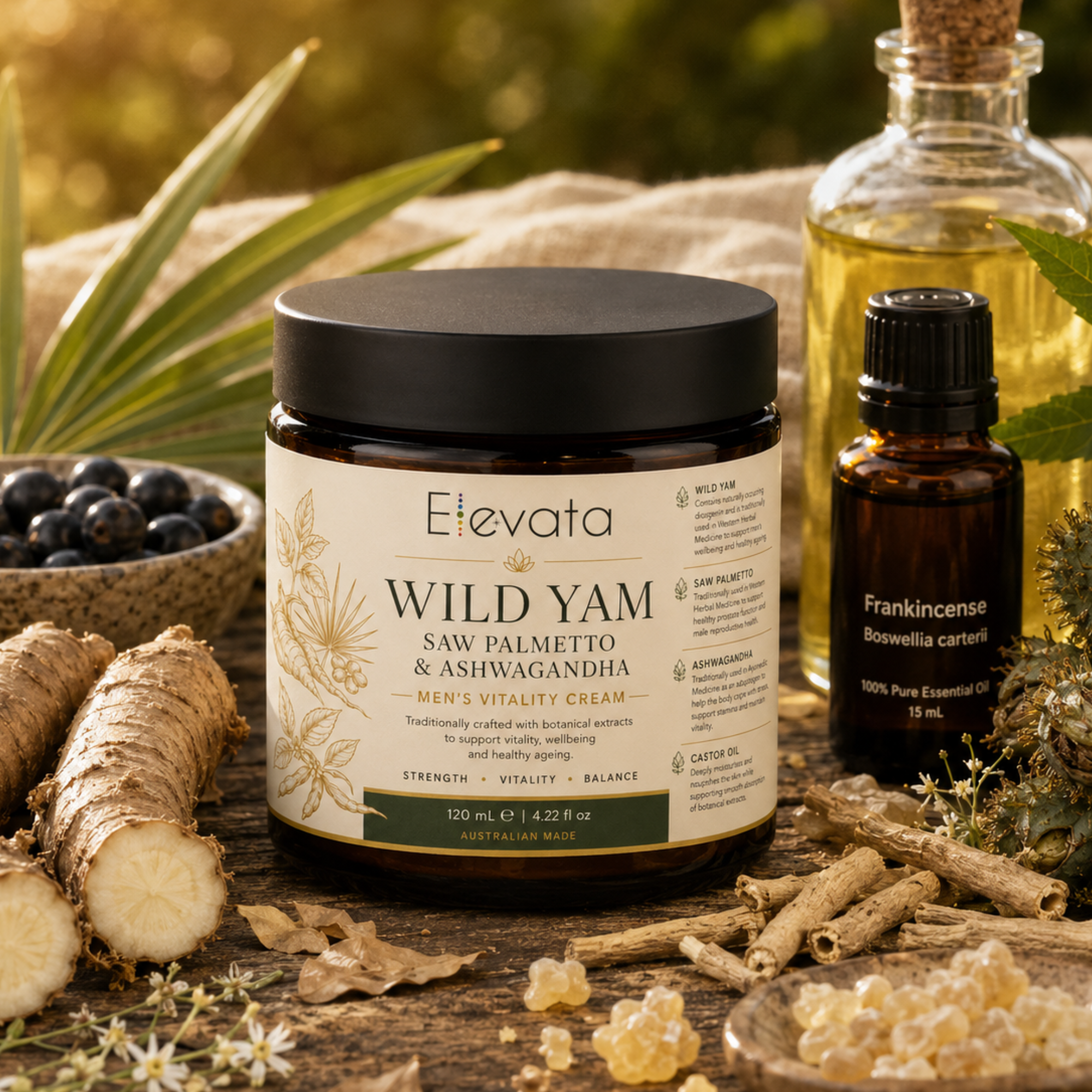 Wild Yam Cream for Men with Saw Palmetto & Ashwagandha | Elevata - Image 4